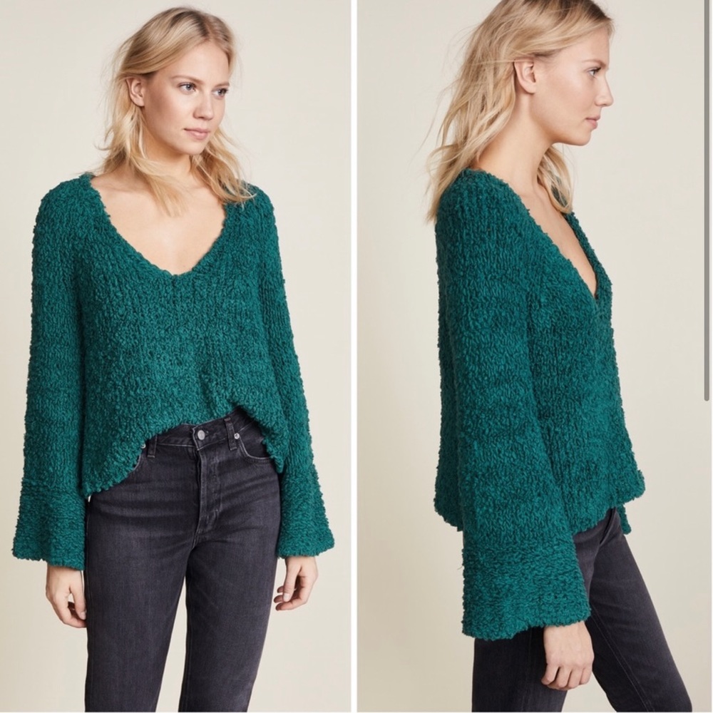 Free People Sand Dune Flared Sleeve Sweater